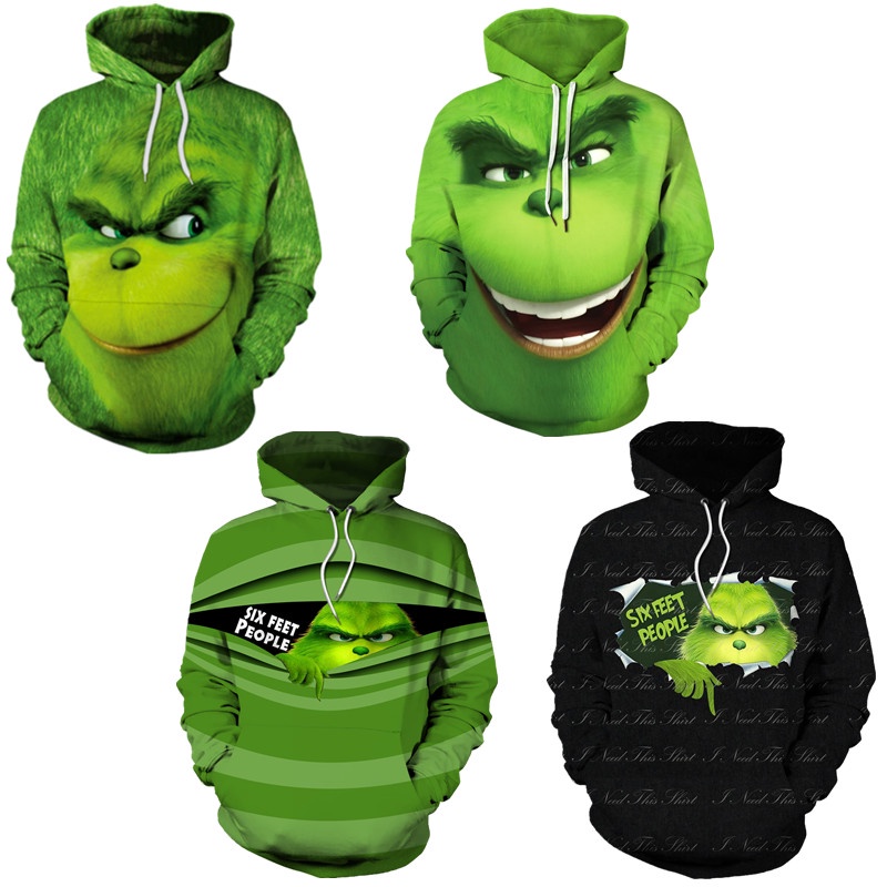 The Grinch Sudadera Con Capucha Suéter De Moda Chaqueta De Impresión  digital Ropa De Abrigo | Shopee Colombia