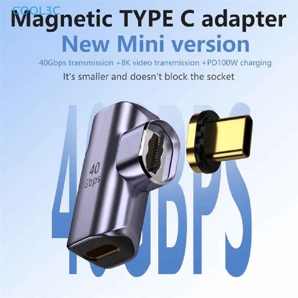 Image of COOL3C USB4.0 Adaptador Magnético Tipo C El 40Gbps Teléfono Móvil Convertidor De Carga Rápida USB Imán Conector Caliente #4