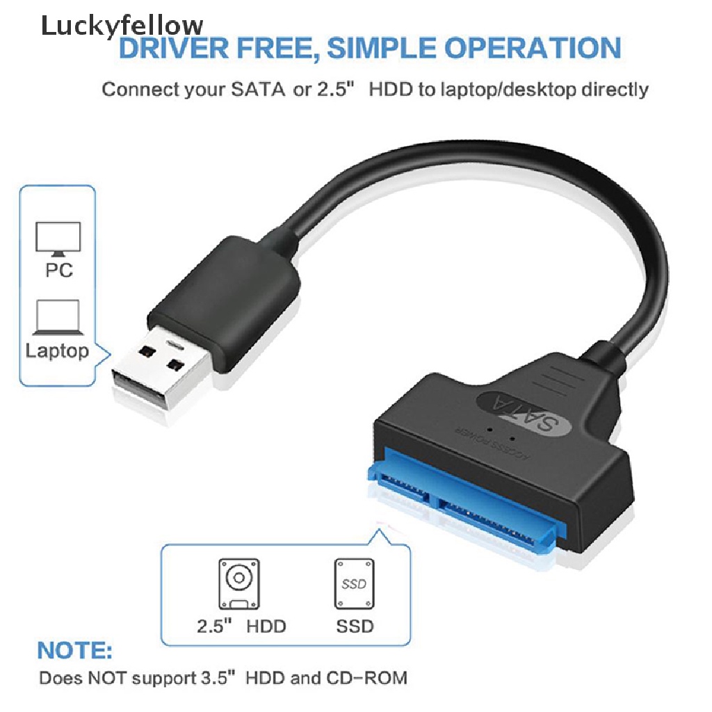 Image of [Luckyfellow] 7 + 15 22 Pines SATA 3 Cable 2.5 HDD/SSD USB Adaptador De Transmisión De Alta Velocidad Convertidor De Disco Duro Externo [Preferido] #5