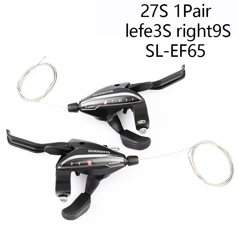 Shimano ST-EF65 1 Par 3 × 9 Velocidades MTB Bicicleta De Montaña Cambio De Marchas V Freno Combo Palanca Conjunto Negro YM