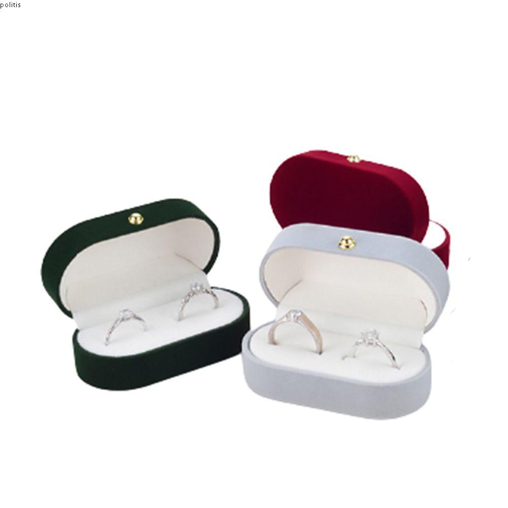 Caja De Anillos Dobles POLITIS Anillo De Compromiso Para Mujeres Boda