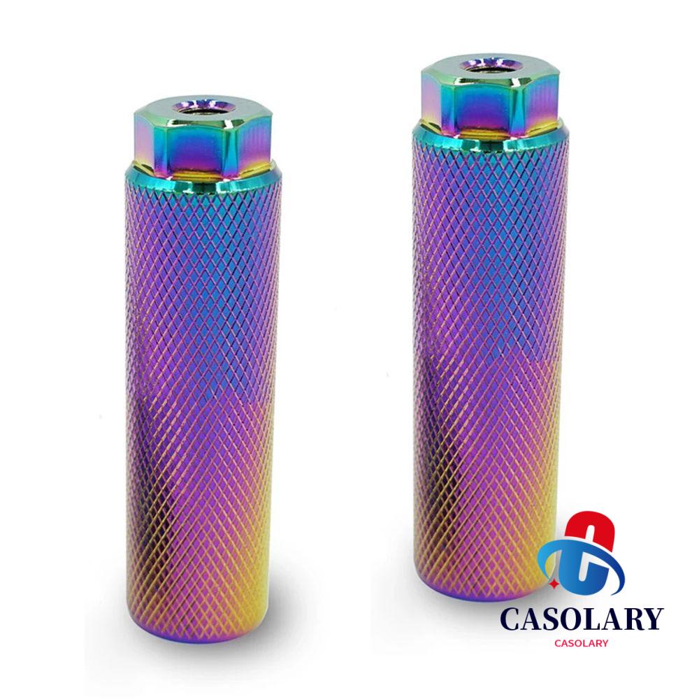 CASOLARY Bike Pegs Accesorios De Bicicleta Para Scooter 3/8 ” Eje BMX De Montaña Antideslizante Palanca De Reposapiés