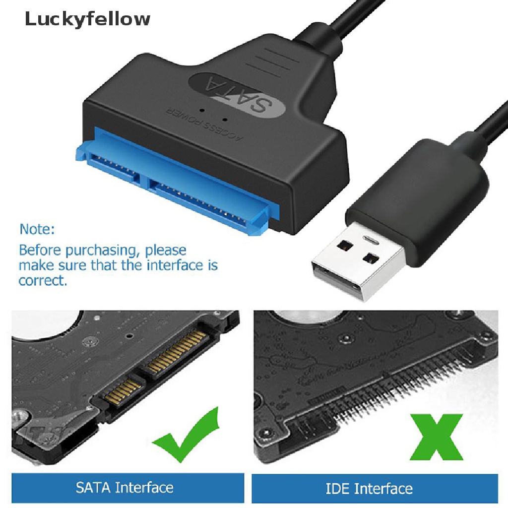 [Luckyfellow] 7 + 15 22 Pines SATA 3 Cable 2.5 HDD/SSD USB Adaptador De Transmisión De Alta Velocidad Convertidor De Disco Duro Externo [Preferido]
