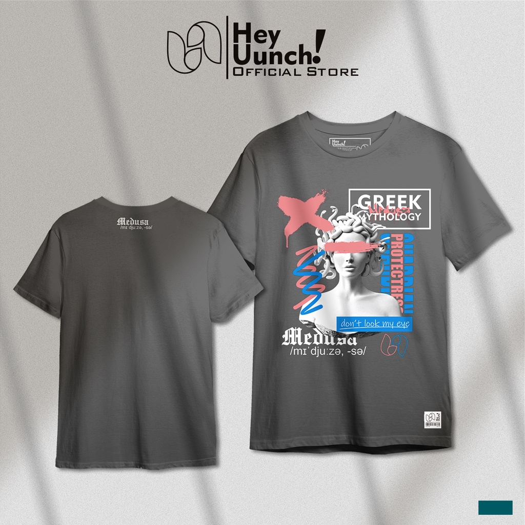 Auténtica HEY UUNCH marca Local unidad personalizada ropa de calle camiseta  Distro Unisex camiseta estética Oversize DTF unidad de serigrafía Digital  || Serie de mitología Medusa | Shopee Colombia