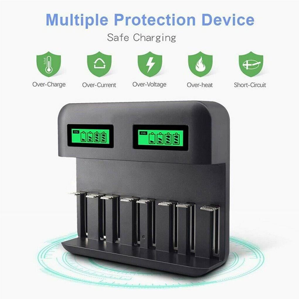 Cargador Inteligente De Batería Portátil LCD Pantalla Baterías Recargables Cargadores Ligero Equipo De Carga Oficina