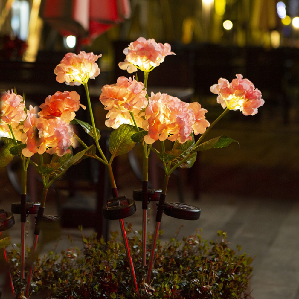 Hortensias Solar Garden Stake Luces Al Aire Libre In-Groud Realista LED De  Flores Solares Estaca De Jardín En El Luz Tierra Patio | Shopee Colombia