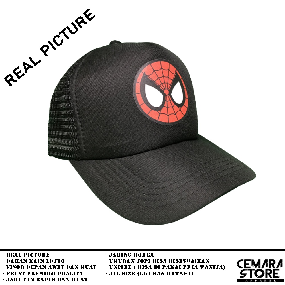 Trucker Hat Cool Nets Superhero Spiderman sombrero Color negro Snapback  gorra de béisbol Hiphop estilo coreano Trand serigrafía personalizada  hombres mujeres calidad Premium | Shopee Colombia