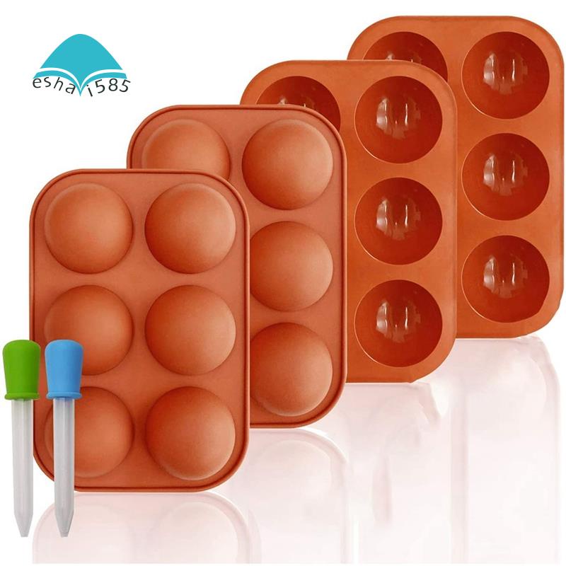Moldes De Silicona , Chocolate Con 6 Agujeros De Gelatina Semi Esfera , 4 Paquetes Calientes Para De Medio Redondo , Mousse De Domo , Bola De Cacao #5