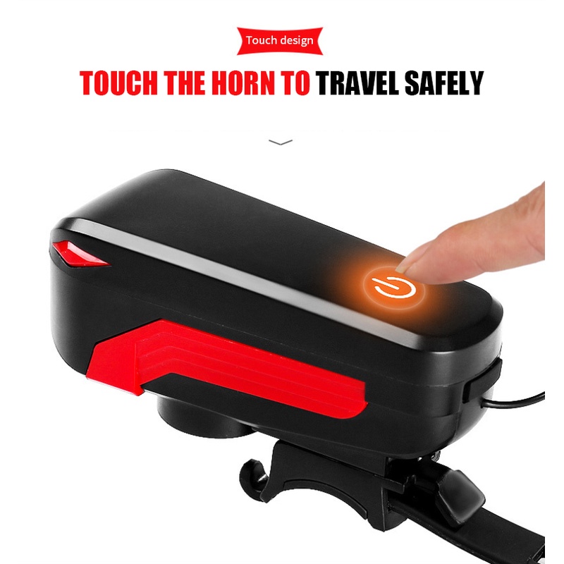 Image of Pantalla Táctil Cuerno De Bicicleta Luz De Montaña Linterna Deslumbrante De Carga USB Eléctrico Campana #1