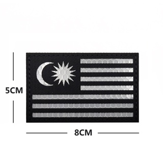 Image of thu nhỏ Parche De Bandera Nacional De Malasia Reflectante Velcro Moral Insignia PVC Velc #2