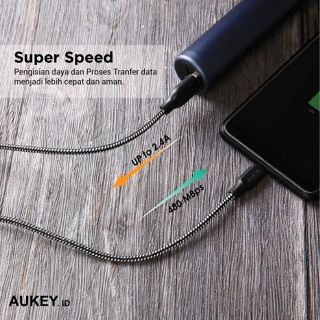 Image of thu nhỏ Aukey Cable Cb-Bam1 1M Nylon trenzado Usb2.0 a Micro negro - 500424 #3
