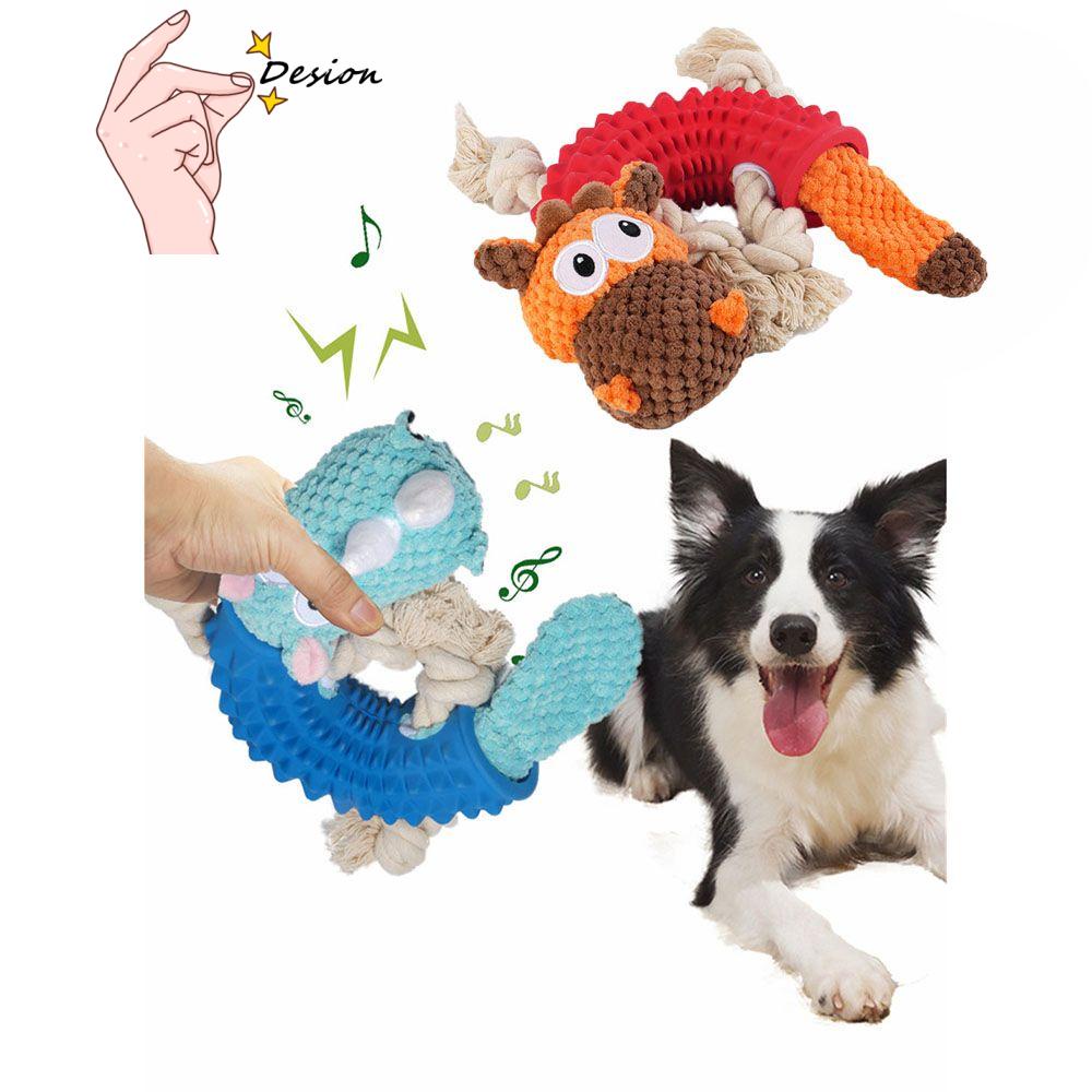 DESION Peluche Perro Juguete Al Aire Libre Interactivo Limpieza De Dientes Hacer Sonidos Rinoceronte #8