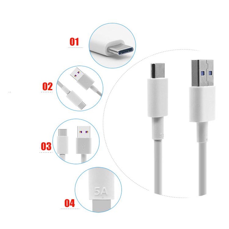 Cable Original 100/200CM SuperCharge Tipo C 5A Datos De Carga Rápida USB-Para Huawei P30 P20 Pro Nova 5T 5 5i Honor 30 20