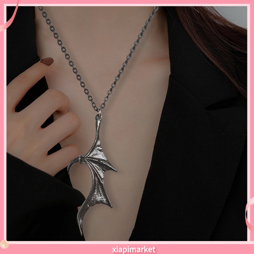 XIA | Cadena De Clavícula De Aleación Para Desgaste Diario Vintage Hip-pop Devil Wing Romantic Love Choker Collar Exquisito