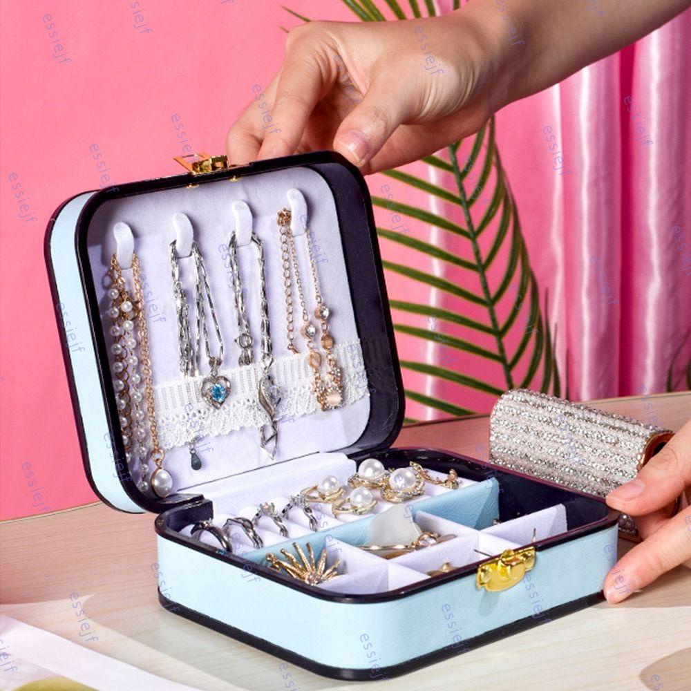 Envío rápido bajos Caja de joyería de terciopelo grande y lujoso Estuche Soporte de almacenamiento de información ﻿Moda global Mercancía auténtica