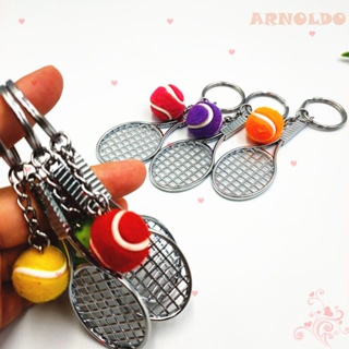 Image of ARNOLDO Raqueta De Tenis Llavero Para Adolescentes Para Regalos Coche Colgante Metal 6 Colores Mini