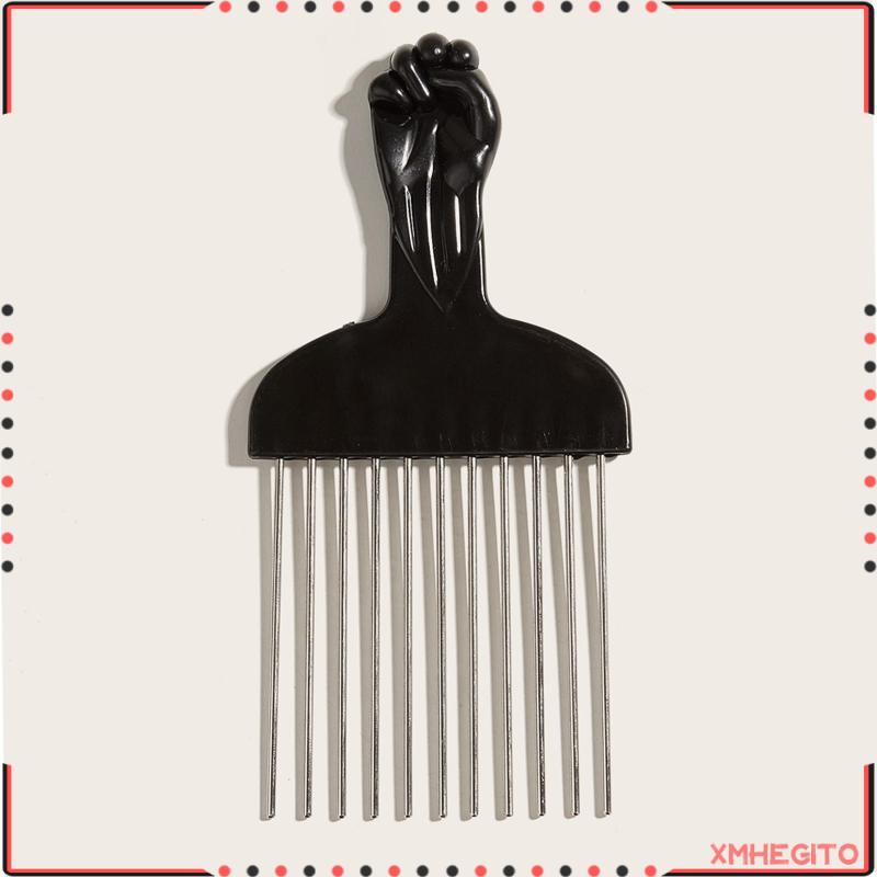 Xmhegito] Pico De Pelo De Metal Peinado Rizado Puño Afro Pick Mujeres Negro  | Shopee Colombia