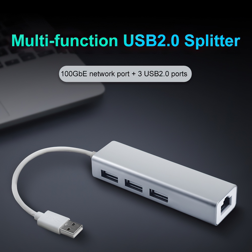 Image of Adaptador De Tipo C A Ethernet Usb Dongle Rj45 3 Puertos 3.0 2.0 Hub Para Ordenador Portátil Mac Ios Android Datos Lector De Carro #3