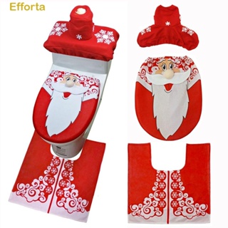 Image of EFFORTA 3PC/Set Santa Inodoro Y Tapa Caliente DIY Artesanía Encantadora Decoración De Navidad