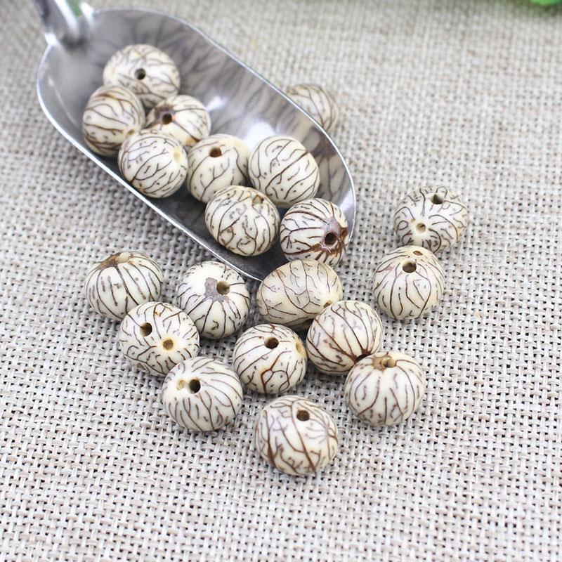 (12.21) Seda De Sangre Natural Hilo De Plata Grande Bodhi Semillas Sueltas Originales Pulsera DIY Budista Cuentas Rosario Joyería Accesorios Espaciador Be
