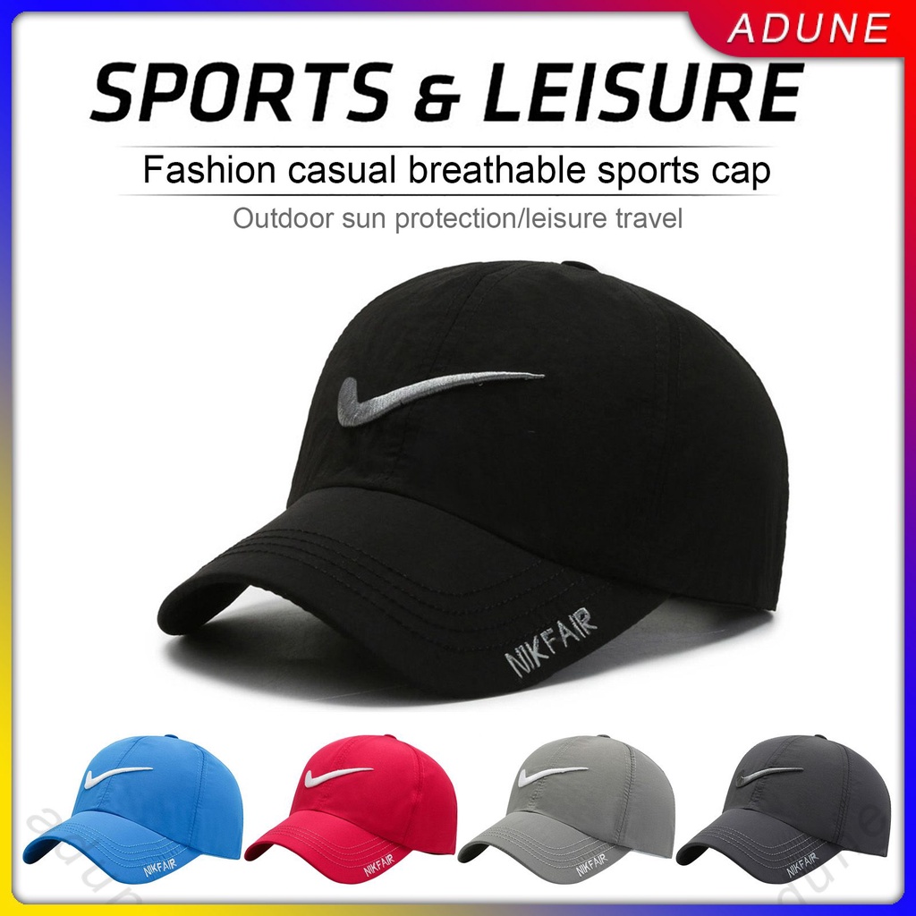 Image of Gorro de visera Nike, gorro de secado rápido, sombrero de sol cómodo y transpirable para mujeres y hombres (adune) #0