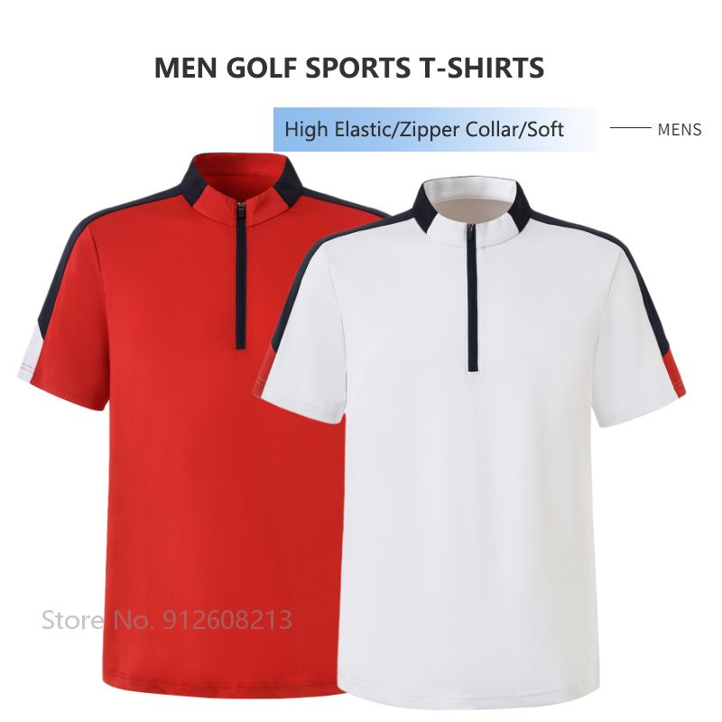 Camisas Polo Con Cuello Con Cremallera Para Hombre Camisetas De Manga Corta  De Golf Anti-Sudor Para Hombres De Seda De Hielo Ropa Deportiva De Secado  Rápido Jersey S-XXL | Shopee Colombia