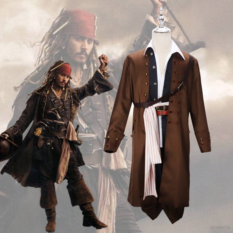 astronauta Adepto Compra 1ag Piratas Del Caribe Jack Sparrow Cosplay Chaqueta Chaleco Camisa  Pantalones Conjunto De Disfraces Uniforme Halloween | Shopee Colombia