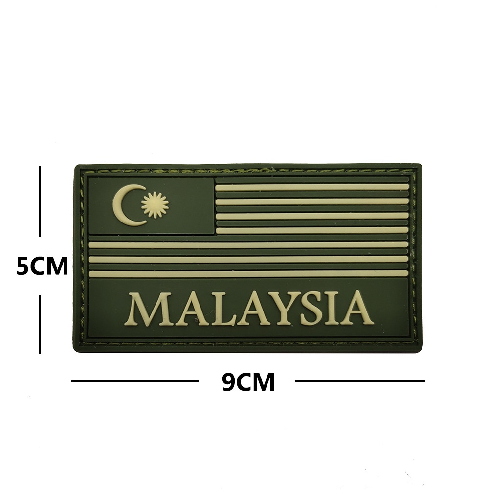 Image of Parche De Bandera Nacional De Malasia Reflectante Velcro Moral Insignia PVC Velc #4