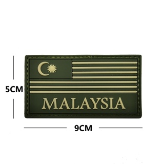 Image of thu nhỏ Parche De Bandera Nacional De Malasia Reflectante Velcro Moral Insignia PVC Velc #4