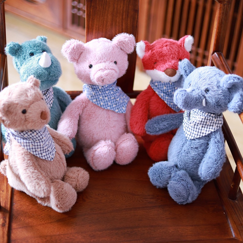 Lelefang ins Cute Forest Animal Bufanda Serie Muñeca Juguete De Peluche Elefante Rinoceronte De Cerdo #7