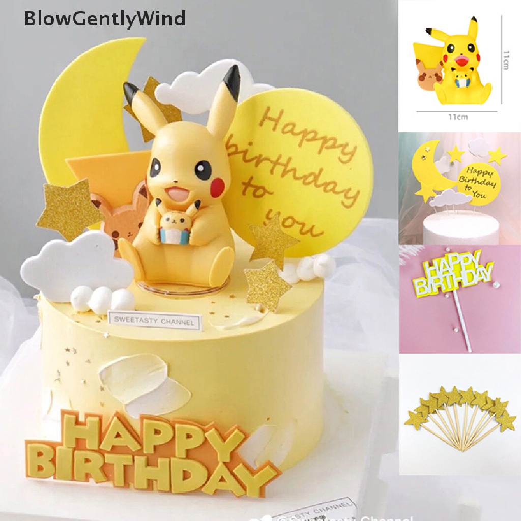 BlowGentlyWind Pokemon Decoración De Tarta De Cumpleaños Anime Figura  Muñeca Poke Bola Pastel Adornos Juguete BGW | Shopee Colombia