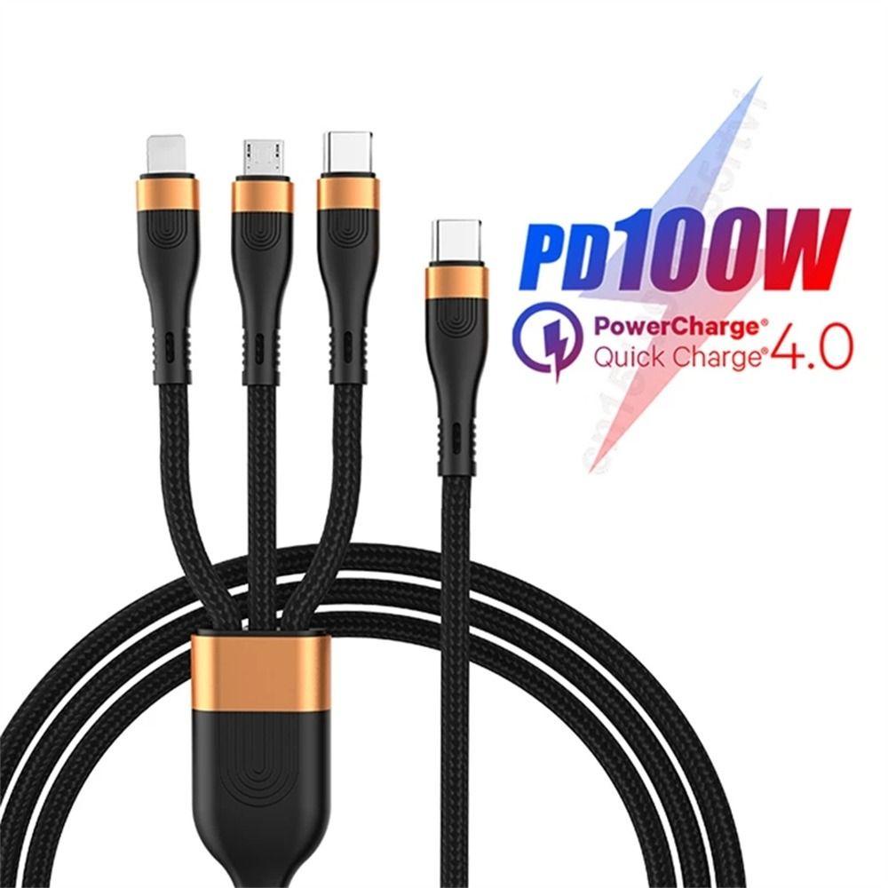 TORRECILLAS PD 100W Cable Universal De Una Carga Tres De Cargador Rápido 6A Max USB C Tipo