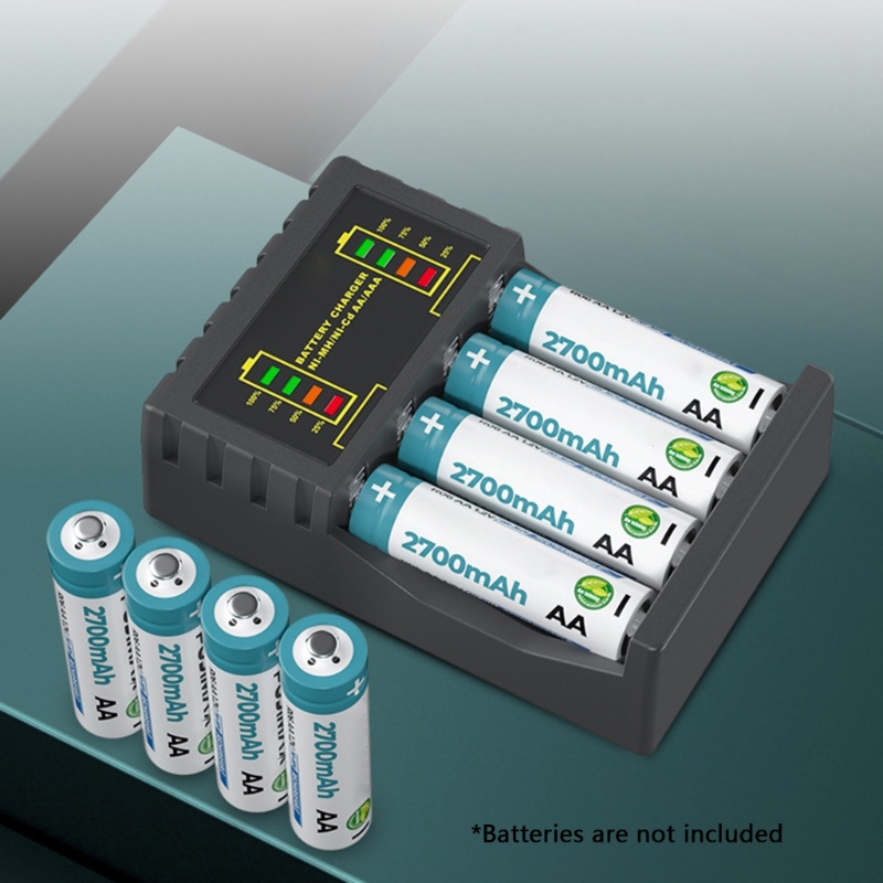 Boom 4 Ranuras aa/aaa Cargador USB Tipo C 5V Para Baterías Recargables