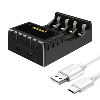 Image of thu nhỏ brackte 4 Ranuras Cargador Inteligente USB Tipo C Para AAA/AA Ni-MH/Cd Baterías Recargables Con Indicador LED #4