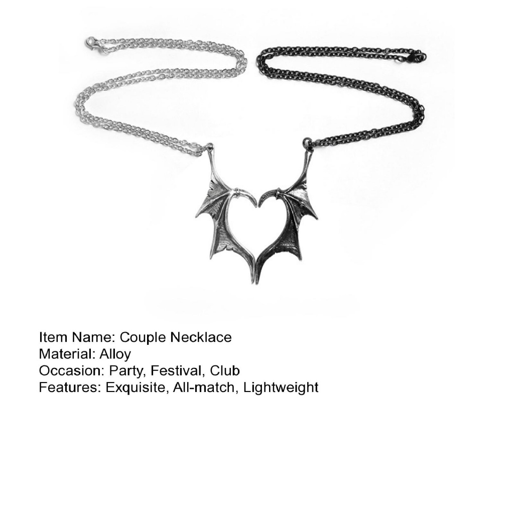 XIA | Cadena De Clavícula De Aleación Para Desgaste Diario Vintage Hip-pop Devil Wing Romantic Love Choker Collar Exquisito