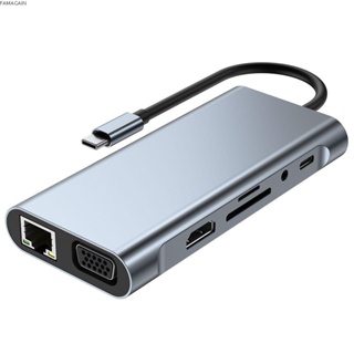 Image of FAMAGAIN USB Type-C Hub VGA SD Reader PD Carga 3.5mm Jack 4K HDMI