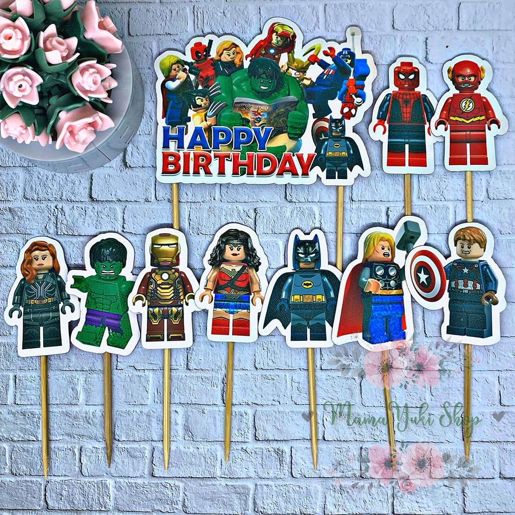 Lego MARVEL vengadores personaje cumpleaños pastel Topper | Shopee Colombia