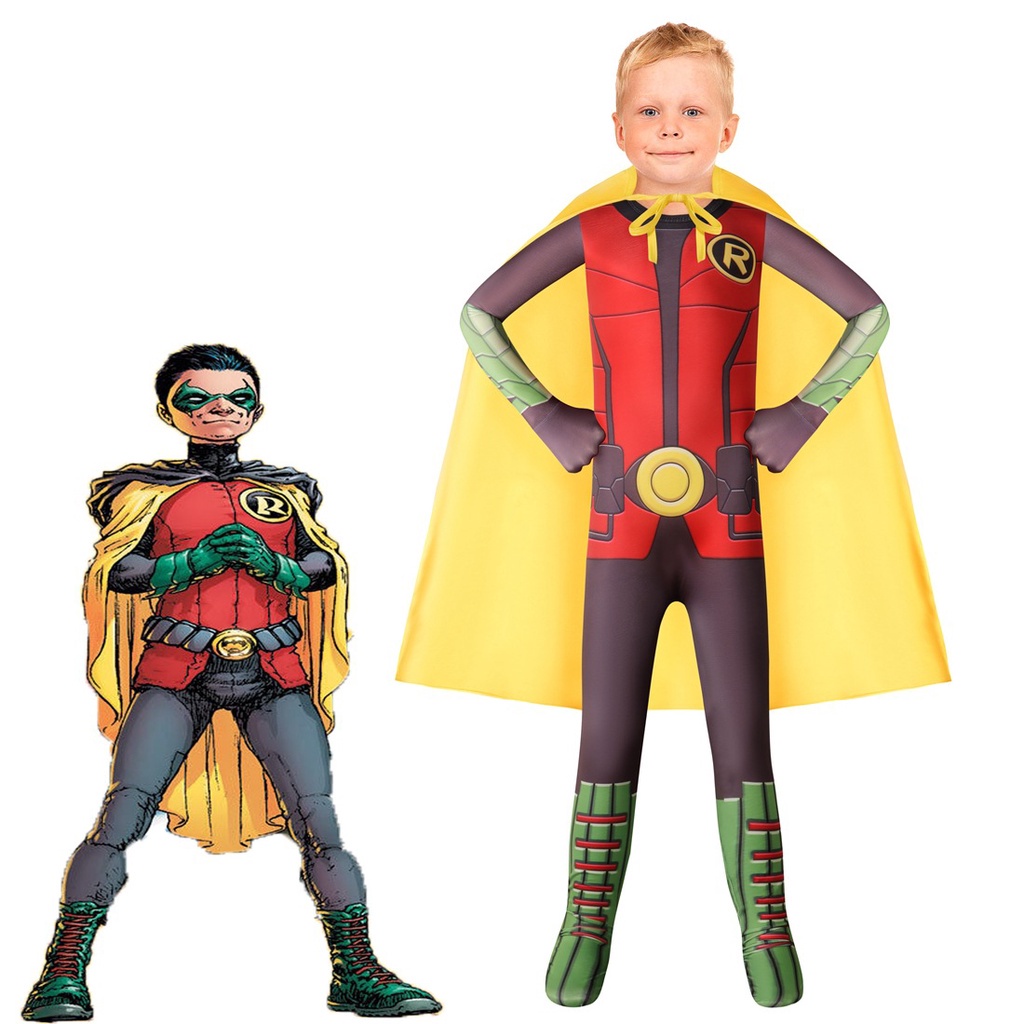 Disfraz De Cosplay Unisex Para Niños Batman & Robin Series Impreso Digital  De Manga Larga Mono Capa 2 Piezas Conjunto Para Halloween O Fiesta Temática  | Shopee Colombia