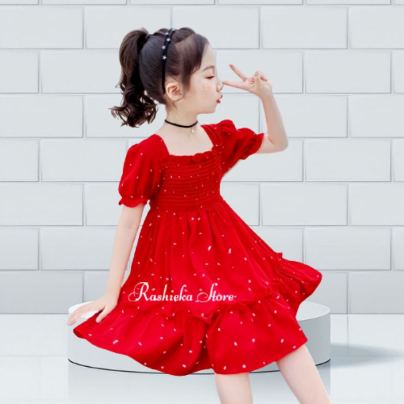 rojo para niñas de 1 a 2 3 4 5 6 7 vestido importado | Shopee Colombia