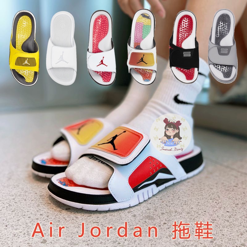 Air Jordan Hydro 5 Retro Velcro Fieltro Blanco Todo Negro Chanclas Nike Sandalias AJ Zapatos De Playa | Colombia