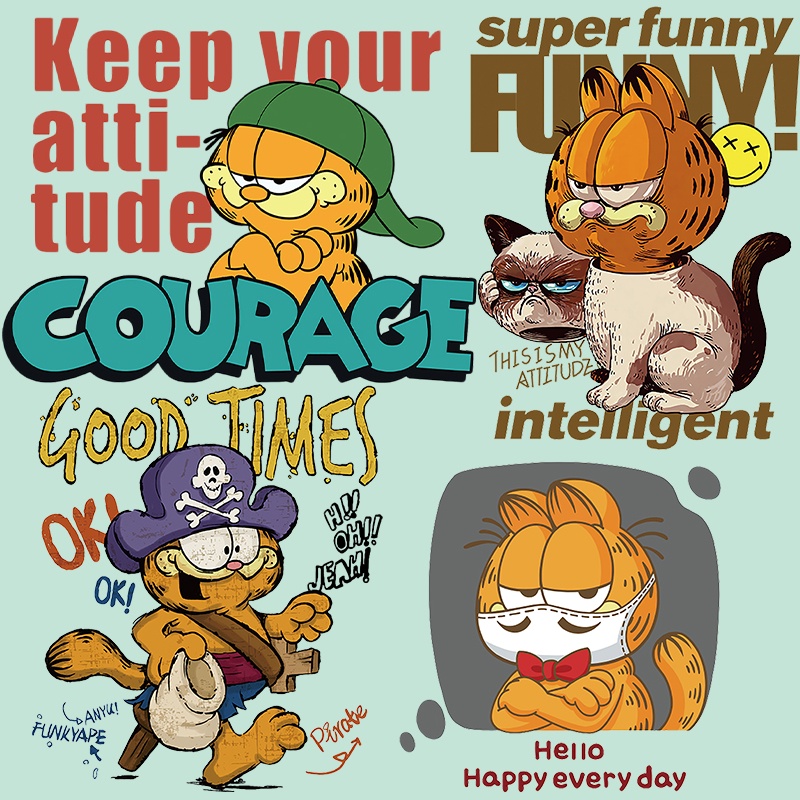 Parches De Transferencia De Calor Garfield Pegatinas De Vinilo Para Ropa  Bolsas Lavables Dibujos Animados | Shopee Colombia