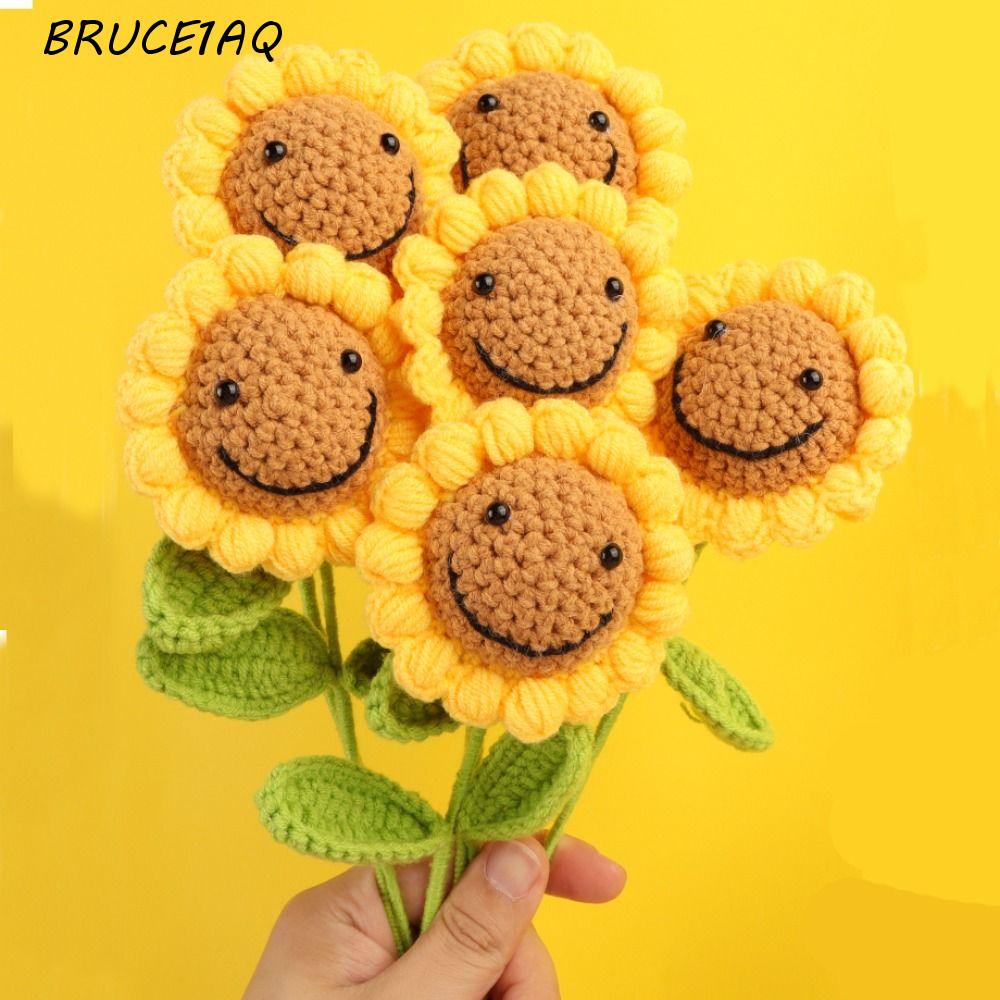 BRUCE1AQ Ramo De Flores De Ganchillo Creativo DIY Girasol Artesanía Regalo  Del Día De La Madre Flor Tejida A Mano | Shopee Colombia