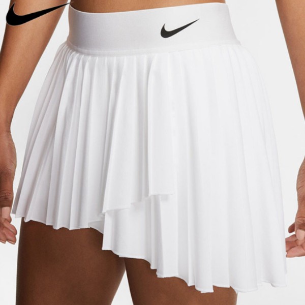 Listo Stock % Auténtico Nike Mujer Blanco Plisado Media Falda Anti-Flare De Tenis De Secado Rápido Deportiva De Cintura Alta BV9232-101 Shopee Colombia