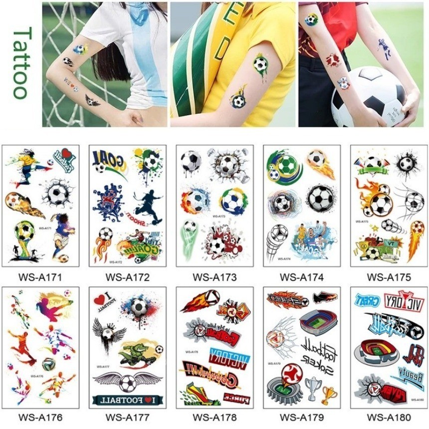 10 Calcomanías Tatuaje Temporal Fútbol Mundial Fans | Meses sin interés