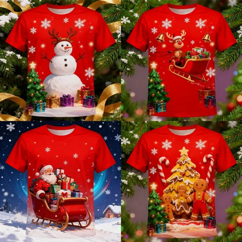Camisa De Navidad Para Hombre Con Botones - Estampado De Papá Noel En Poliéster, Regular Fit, Ideal Para Fiestas Navideñas Y Regalos